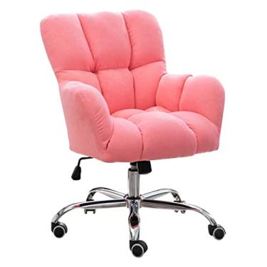 Imagem de Cadeira de escritório cadeira de computador ergonômica cadeira de linho de algodão cadeira rotativa cadeira de escritório cadeira de escritório cadeira de trabalho cadeira de jogos cadeira de jogos (cor: rosa) bons tempos