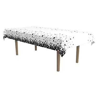 Imagem de Beistle Toalha de mesa de formatura, 137 cm x 274 cm, branca/preta