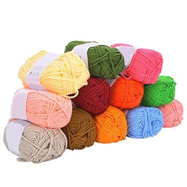Imagem de 12 Colors Milk Cotton Yarn Crochet Cotton Knitting Thread Soft Warm Baby Yarn for Jumpers Blankets Baby Garments Furnishings Weaving Knitting & Crochet