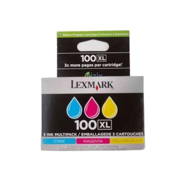Imagem de Cartucho de tinta Lexmark 14N0684 Genesis S815 S816 Impact S301 S305 Institution S505 Interact S605 S606 Pro 901 905 805 705 205 100XL (amarelo ciano magenta, pacote com 3) em embalagem de varejo