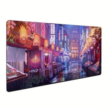 Imagem de Teclado e mouse pad antiderrapante para jogos grande/GG colorido para casa e escritório (Japan Street)