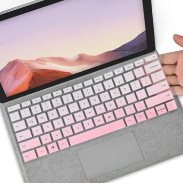 Imagem de CaseBuy Capa de teclado para Microsoft Surface Pro 7 Plus /7+, 2021 2020 Surface Pro 7 / Surface Pro 6 2018 / Surface Pro 5 2017 / Surface Pro 4 película protetora de teclado, rosa ombré