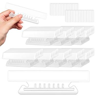 Imagem de 200 peças de abas de pasta de suspensão transparentes de 10 cm, pastas de arquivos suspensas, abas de pasta de arquivo para pastas suspensas de 8,5 cm, abas e inserções de plástico transparente para pasta de arquivo suspensa de escritório e casa