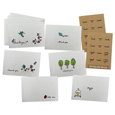 Imagem de Cartas sortidas Spring Thank You – 24 cartões de agradecimento com envelopes – 100% em branco reciclado dentro