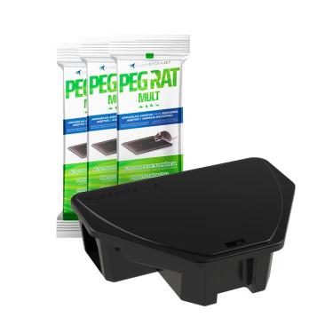 Imagem de Kit 3 Peg Rat Mult Pega Rato Armadilha Adesiva + 3 Porta Isca Mult Control Up