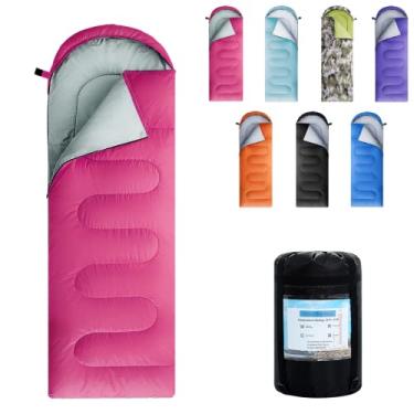 Imagem de ORTHOMTEX Sacos de dormir para adultos, adolescentes e meninas - leve para clima quente e frio, mochila à prova d'água, ótimo para caminhadas de 3 a 4 estações, acampamento e montanhismo ao ar livre (zíper rosa)