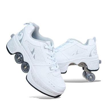 Imagem de Patins de patins sapatos de skate patins criativo moda 4 rodas adulto unissex sapatos casuais crianças patins sapatos casuais diferentes tamanhos crianças adultos universal (cor: estilo D, tamanho: