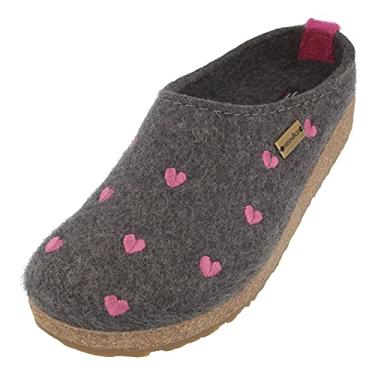 Imagem de HAFLINGER Clog Cuoricini feminino, Cinza, 11 Women/9 Men