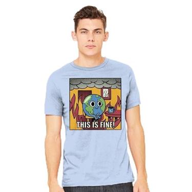Imagem de TeeFury - Earth It's Fine Room On Fire - Camiseta masculina Planeta, Terra,, Branco, M