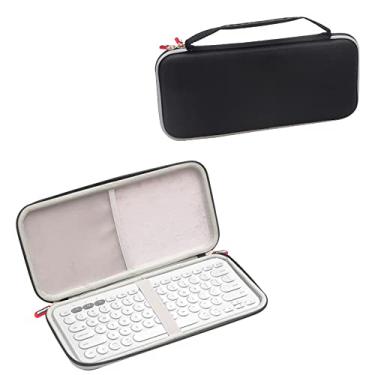 Imagem de BTOPCASE Capa protetora rígida de EVA para armazenamento e teclado Bluetooth LOGITECH K380 para vários dispositivos