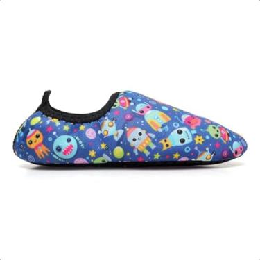 Imagem de Sapatilha Aquática Infantis Antiderrapantes, Macias, para Praia, Piscina, Natação, Surf, Barco, Pesca, Camping, Caminhada, (Robô Azul, BR, Criança de 4 a 8 anos, Faixa Numérico, 25, 26)