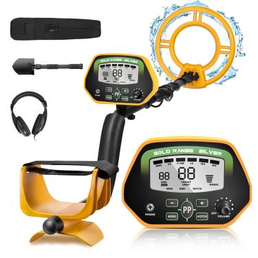 Imagem de RM RICOMAX Detector de metal para adultos - IP68 detector de metal à prova d'água com fones de ouvido, alta precisão, [todos os modos de disco e entalhe e ponto], bobina de pesquisa à prova d'água, luz ajustável