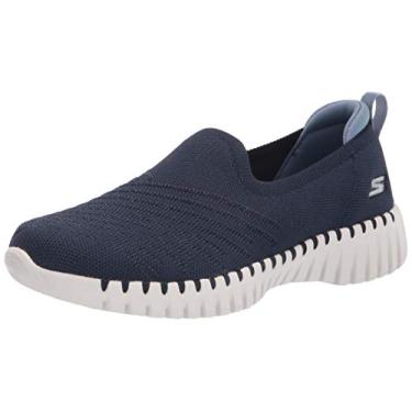 Imagem de Skechers Tênis feminino Go Walk Smart Mono Mesh sem cadarço, Azul marinho/azul, 11