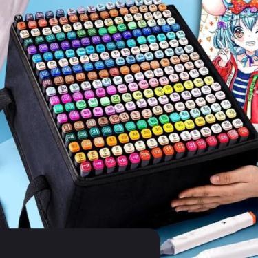 Imagem de Kit De Canetinhas Touch Coloridas Com Ponta Dupla 80 Cores Para Desenho + Caneta Fine Line 24 Cores