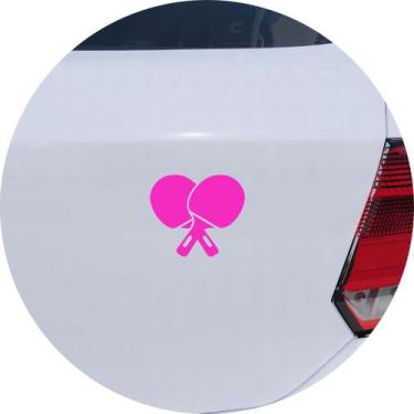 Imagem de Adesivo de Carro Raquetes de Tênis de Mesa Ping Pong - Cor Rosa - Melh