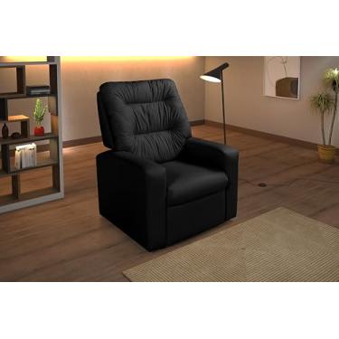 Imagem de Poltrona do Papai Paris Reclinavel Casa Imperial Tecido Aconchegante Preto Corano