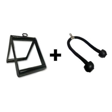 Imagem de Kit Puxador triângulo para Cross Over + Puxador tríceps corda crossove