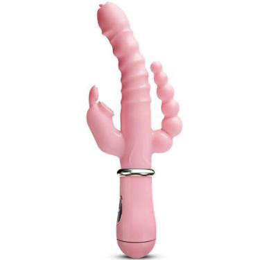 Imagem de Vibrador Triplo Estimulador de Ponto G 3 em 1 Clitoris Recarregável 12