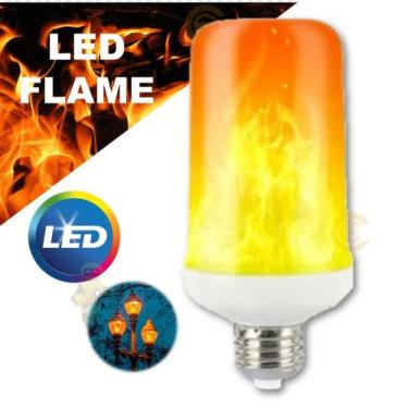 Imagem de Lâmpada led efeito chama de fogo 9W E27 flame decorativa vintage ambie