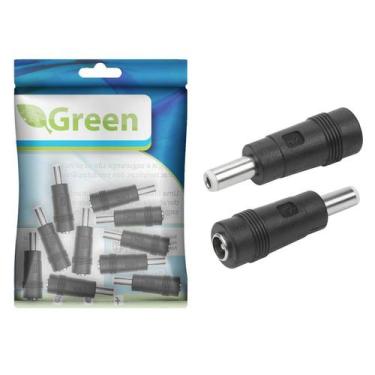 Imagem de 10x Adaptador P4 2.1 X 5.5mm Fêmea Para 2.5 X 5.5mm Macho - GREEN