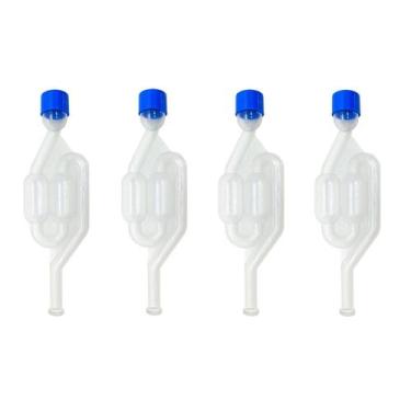 Imagem de Kit 04 Válvulas Airlock Tipo S com Anel Vedante Air Lock Para Fermenta