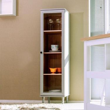 Imagem de Cristaleira Estante Para Livros 1 Porta Vidro E-963 Cinza - Ditália Mó