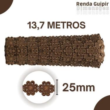 Imagem de Renda Guipír Marrom Havana - 25Mm Rolo Com 13,7 Metros - Chl207 - Nybc