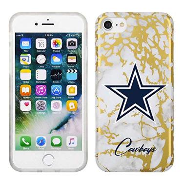 Imagem de Prime Brands Group Capa de celular com design de mármore branco e dourado em TPU para Apple iPhone 8/7/6S - licenciado pela NFL Dallas Cowboys