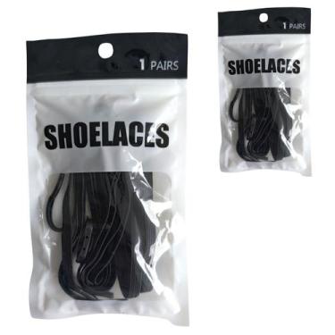 Imagem de 1 Par de Cadarços Arredondado Para Tênis e Sapatos 100cm - Saz, Preto