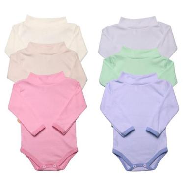Imagem de Body Cacharrel Gola Alta Roupa Bebe Ribana Inverno Canelado - Tanran B
