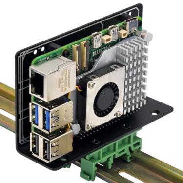 Imagem de Suporte de Montagem em Trilho DIN para Raspberry Pi 1A+ 1B+ 2B 3B 3B+ 4B 5 Zero/Arduino UNO R2 R3 R4 Mega2560 / BeagleBone da OONO em Alumínio