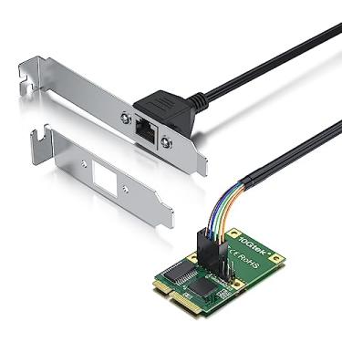 Imagem de 10Gtek Mini placa de rede Ethernet PCIe 1G (Intel I210AT), comprimento do cabo de 30 cm, porta única RJ45, interface mini pice, não serve para M.2