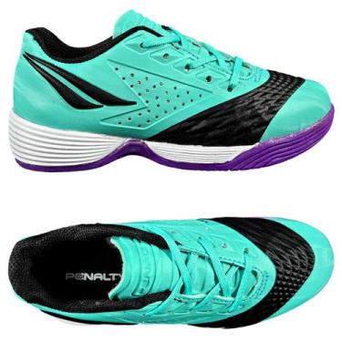 Imagem de Chuteira Tênis Penalty Futsal Infantil Max 200 Kids Com NF, Turquesa, 