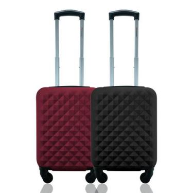 Imagem de Kit Conjunto Mala de Bordo Viagem Rígidas Rodas 360º Cadeado Segredo G
