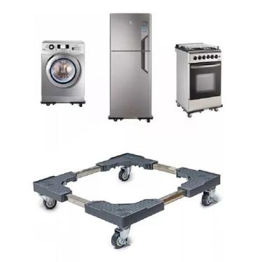 Imagem de Base Carrinho P/geladeira Maquina Lavar C/ Rodinha 60x60cm - FRIGOPRO