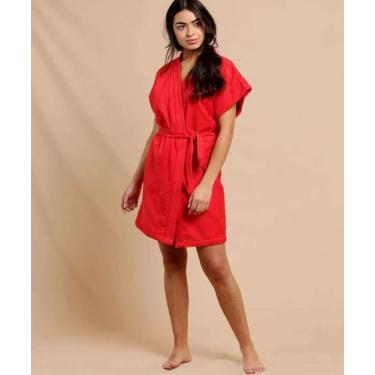 Imagem de Roupão de banho liso feminino atoalhado tam. único (36-42) lepper mang