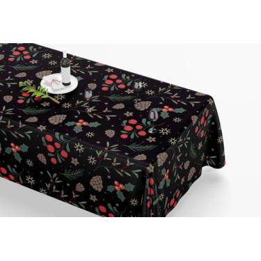 Imagem de Toalha De Mesa Retangular 12 Lugares Tecido Oxford TLZ29 - Pinhas e Ra