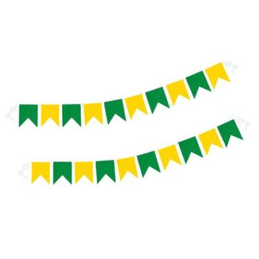 Imagem de Faixa Bandeirinha Copa Mundo Brasil Verde Amarelo TNT - 10m - Não info