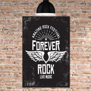 Imagem de Placa Decorativa MDF Rock Forever - Quartinhos