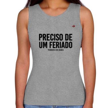 Imagem de Regata Feminina Preciso de um feriado... todos os dias - Foca na Moda,