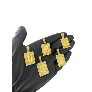 Imagem de Pingente Letra Borda Cravejada (p) - Banhado a Ouro 18k - ToJoia18k