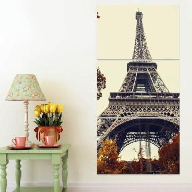 Imagem de Quadro Decorativo Torre Eiffel 60x120 cm Paris Sala Vertical - IQuadro