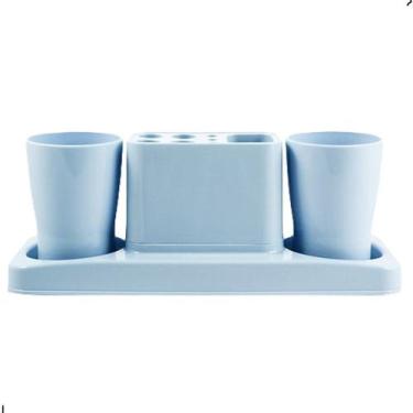 Imagem de Kit de Banheiro com 4 Peças Lifestyle Jacki Design, Azul