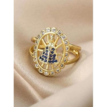 Imagem de Anel ajustável nossa senhora feminino - banhado a ouro 18k - ToJoia18k