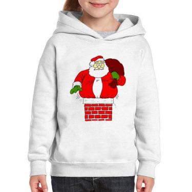 Imagem de Moletom Infantil Papai Noel Chaminé - Foca na Moda, Branco, 14