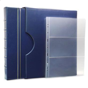 Imagem de Álbum de Luxo Azul 20 Folhas para 60 Cédulas 3BZN G - Caravelas Coleçõ