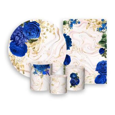 Imagem de Kit 2 Painéis De Festa + Trio De Capas Cilindro - Efeito Marmorizado R