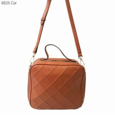 Imagem de Bolsa Feminina Mão / Transversal Estilo Bau 8826 - H2 Bolsas, Caramelo