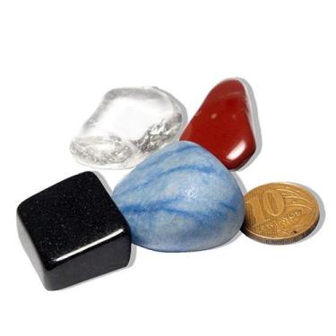Imagem de Kit Pedra Rolada Natural 4 Elementos Terra Fogo Ar e Água - Cristaisde