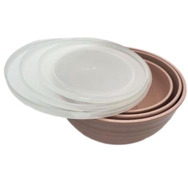 Imagem de Jogo De Bowls De Bambu Com Tampa Lyor Pp 3peças - Tesla Store, Rosa